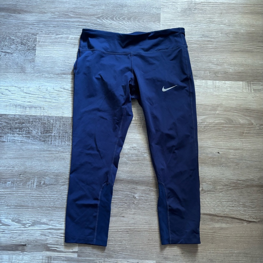Nike Dri Fit Power Epic Crop Leggings Reflective Dots